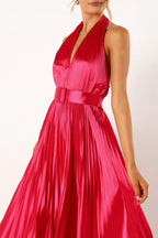 Pretty A-Line Halter Neck Sleeveless Floor-Length Prom Dress