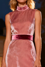 Pretty A-Line High Neck Sleeveless Sweep/Brush Train Winter Prom Dress