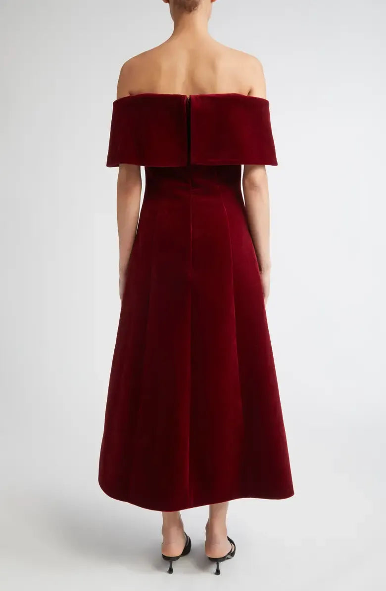 Pretty A-Line Off the Shoulder Cap Sleeve Ankle-Length Prom Dress