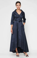 Pretty A-Line V Neck Long Sleeve Floor-Length Mother of the Bride Dress