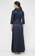 Pretty A-Line V Neck Long Sleeve Floor-Length Mother of the Bride Dress
