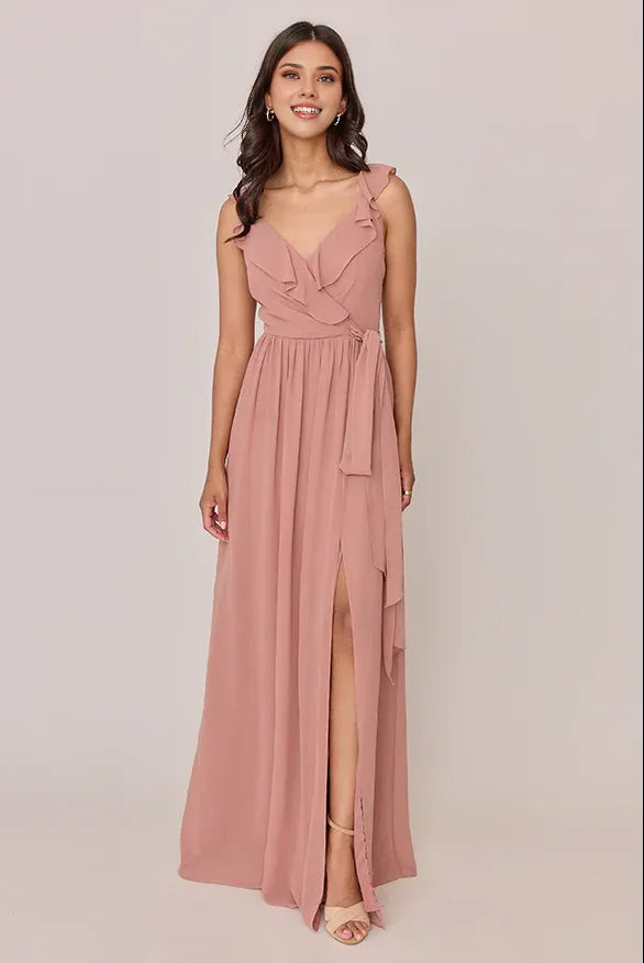 Pretty A-Line V Neck Sleeveless Floor-Length Prom Dress