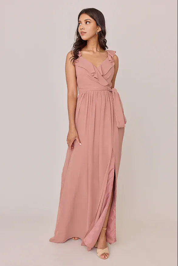 Pretty A-Line V Neck Sleeveless Floor-Length Prom Dress