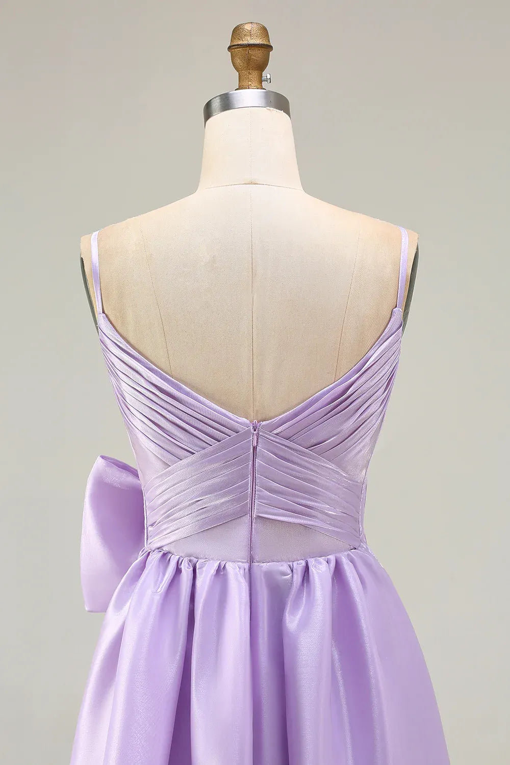Pretty A Line Spaghetti Straps Sleeveless Bowed Floor-Length Prom Dress