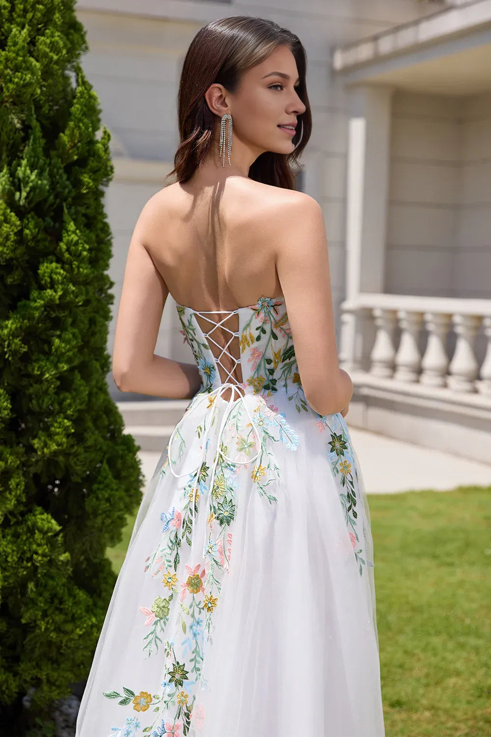 Pretty A Line Strapless Neck Sleeveless Up Sweep/Brush Train Wedding Dress