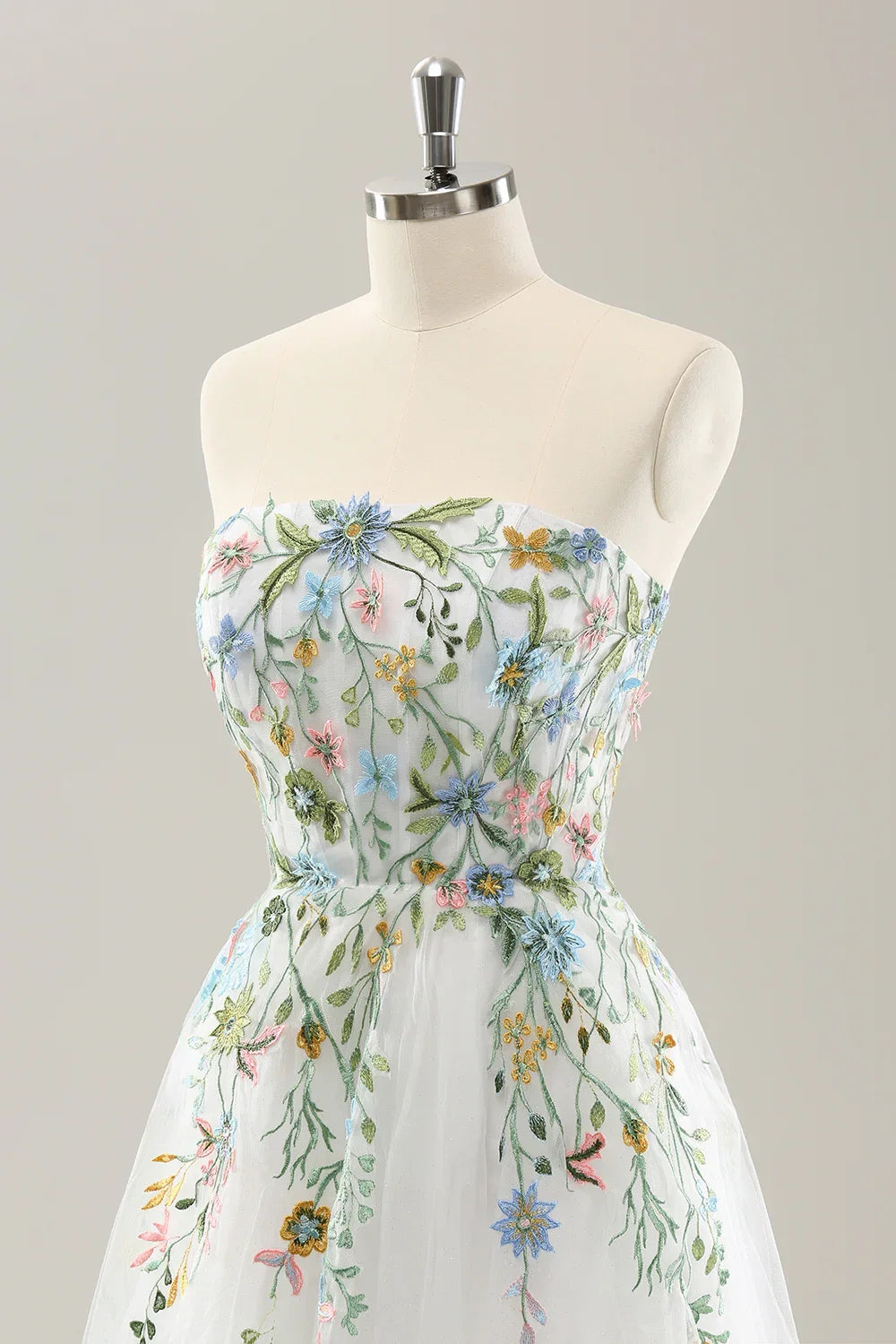 Pretty A Line Strapless Neck Sleeveless Up Sweep/Brush Train Wedding Dress