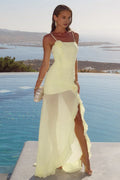 Pretty Bodycon Spaghetti Straps Sleeveless Split Floor-Length Prom Dress