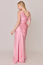 Pretty Fitted Trumpet Asymmetrical Neck Sleeveless Backless Floor-Length Prom Dress
