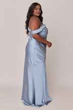 Pretty Fitted Trumpet Asymmetrical Neck Sleeveless Backless Floor-Length Prom Dress