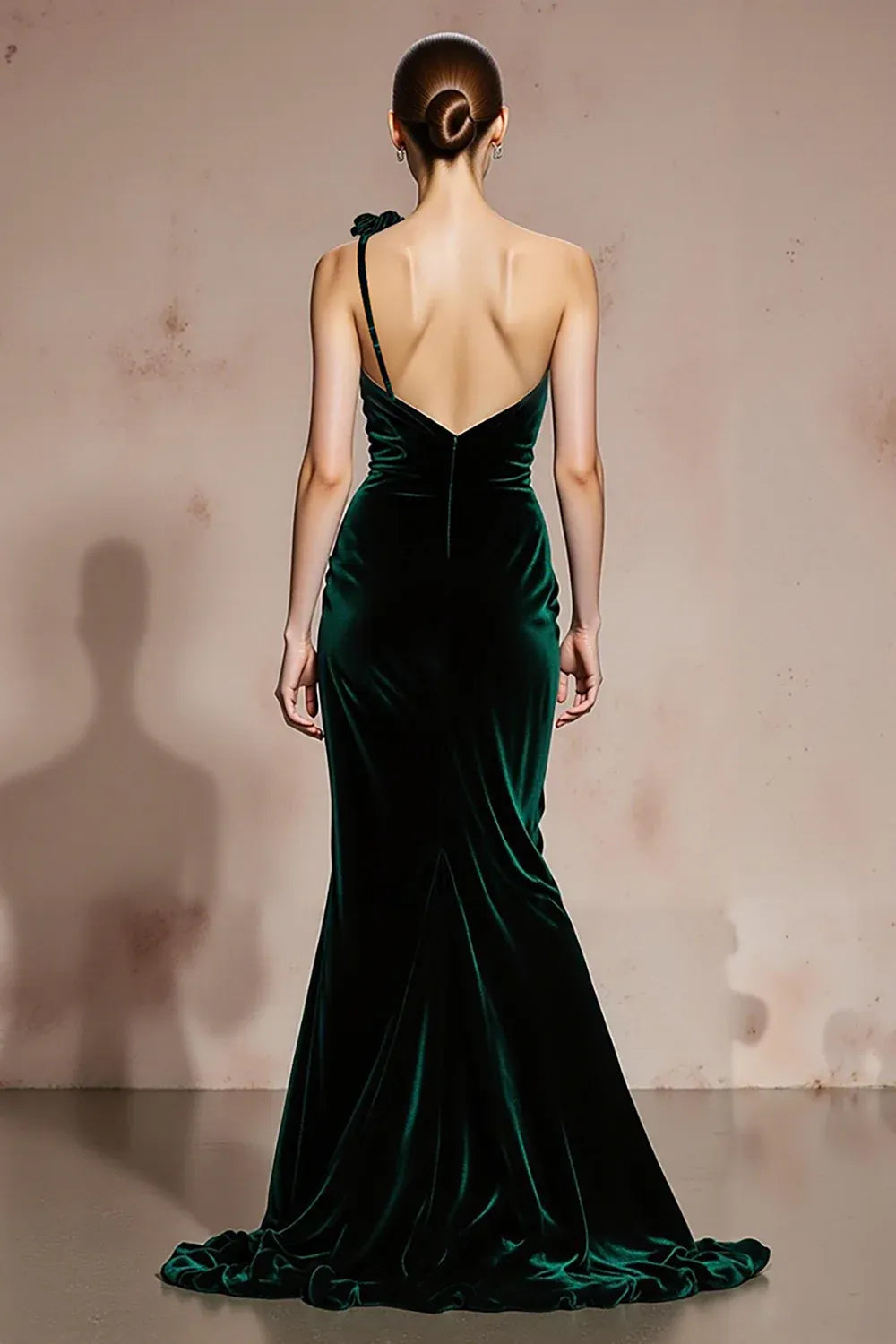 Pretty Mermaid/Trumpet One Shoulder Sleeveless Sweep/Brush Train Prom Dress