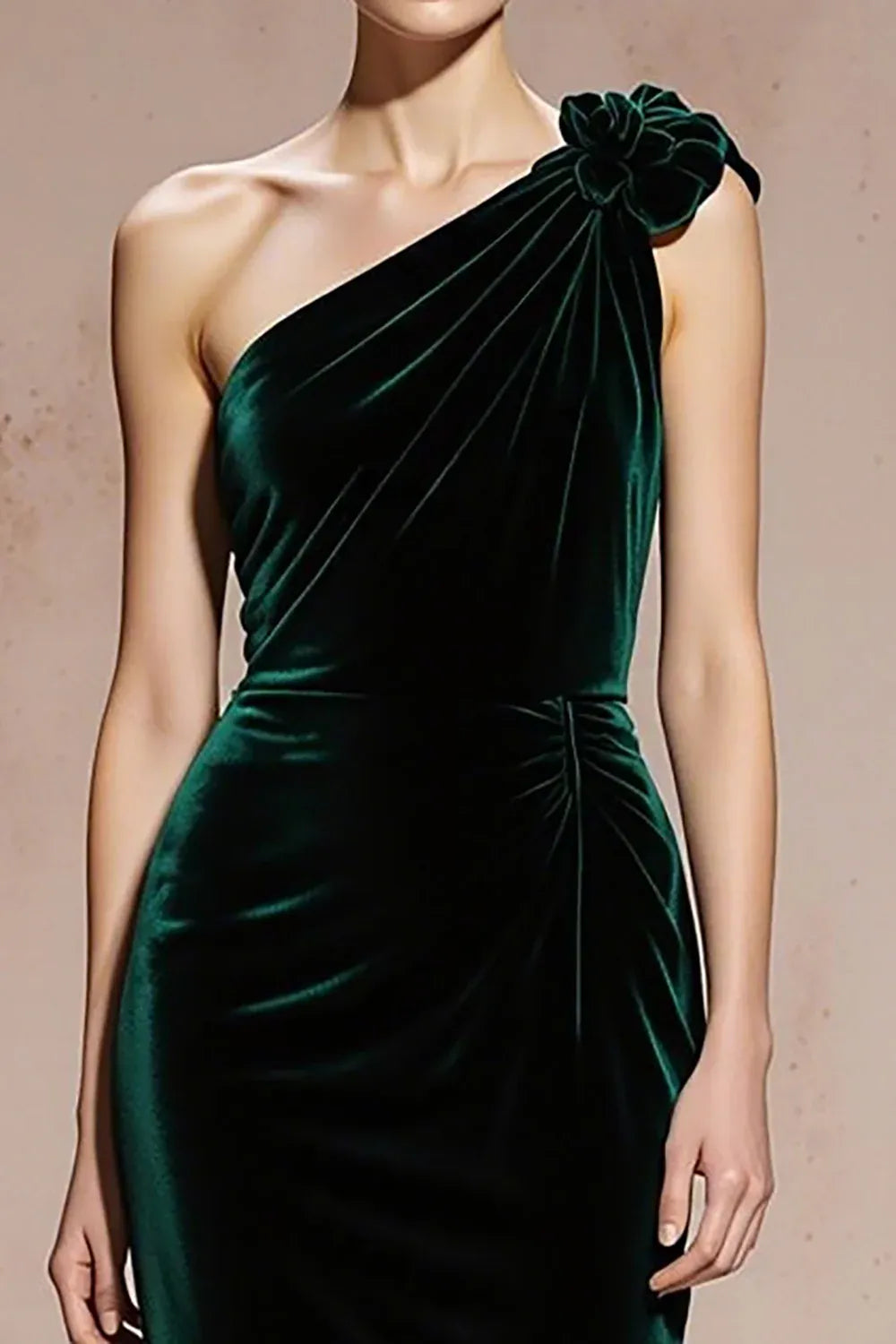 Pretty Mermaid/Trumpet One Shoulder Sleeveless Sweep/Brush Train Prom Dress