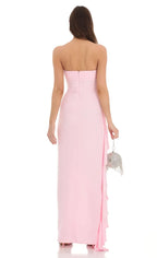 Pretty Sheath/Column Strapless Sleeveless Zipper Up Floor-Length Prom Dress