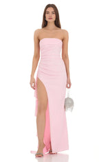 Pretty Sheath/Column Strapless Sleeveless Zipper Up Floor-Length Prom Dress