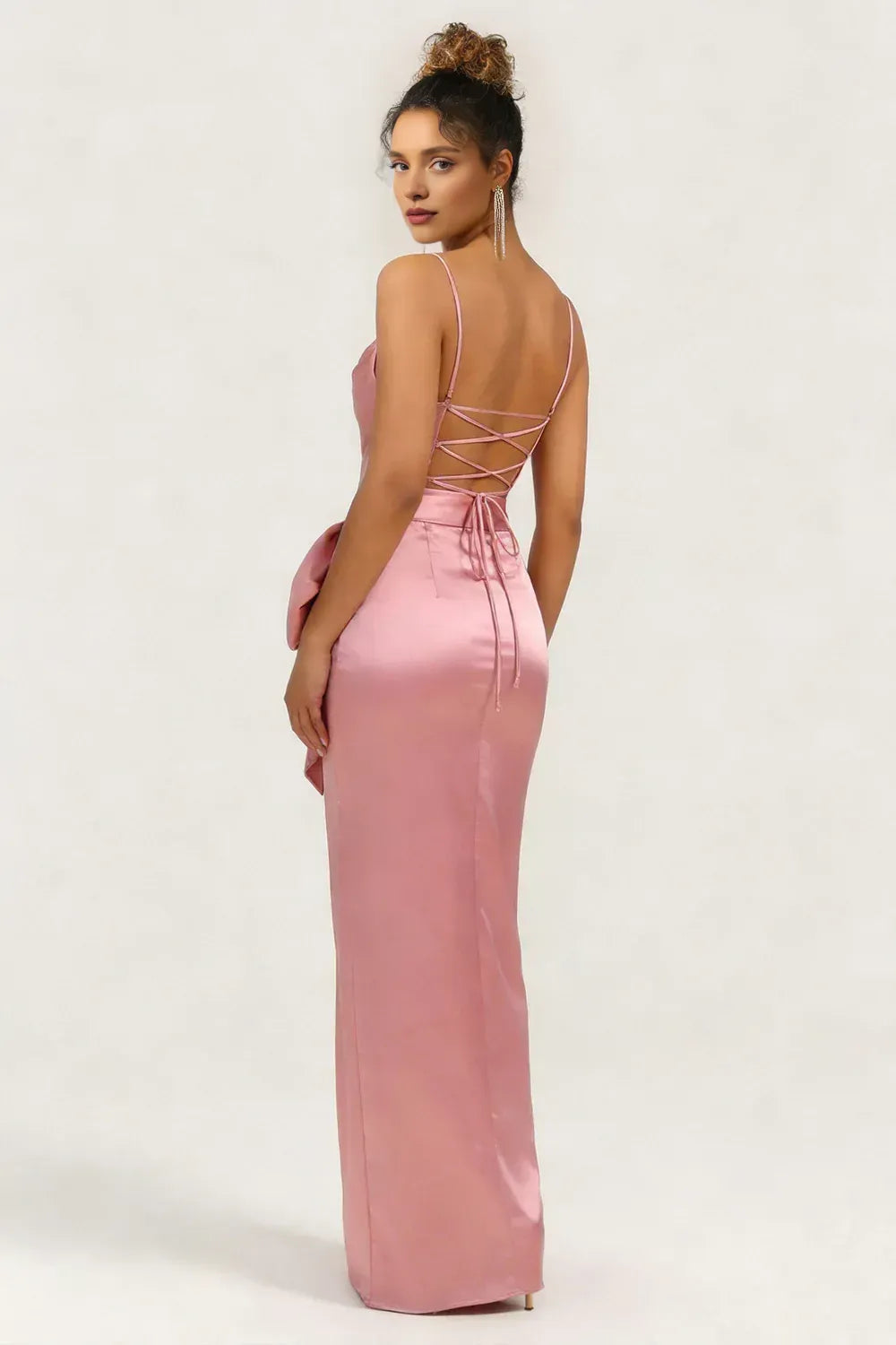 Pretty Sheath Cowl Neck Sleeveless Slit Floor-Length Prom Dress