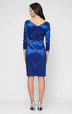 Pretty Sheath V Neck Long Sleeve Backless Knee-Length Mother of the Bride Dress