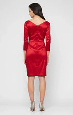 Pretty Sheath V Neck Long Sleeve Backless Knee-Length Mother of the Bride Dress