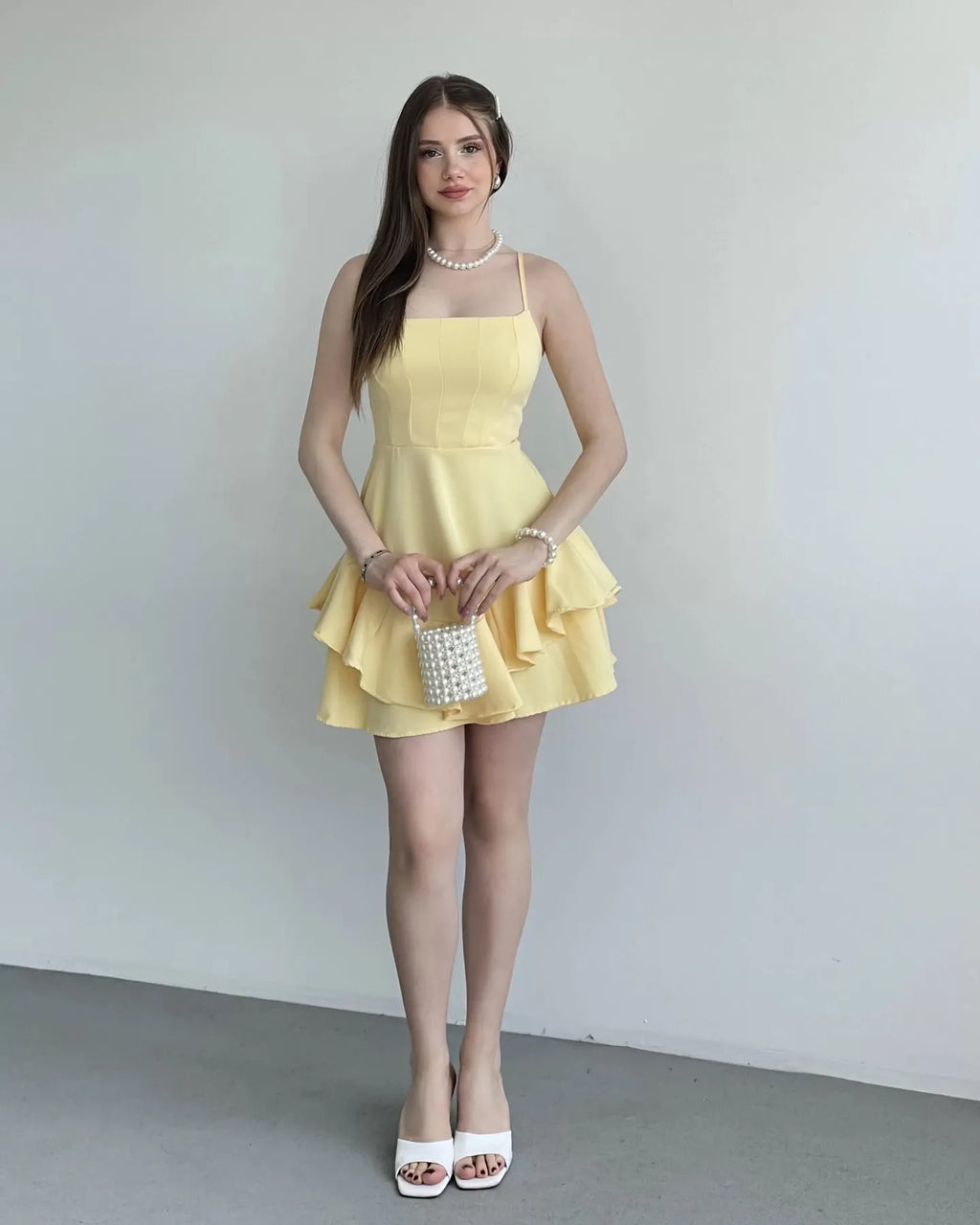 Pretty Spaghetti Straps Sleeveless A Line Ruffles Short-Mini Homecoming Dress