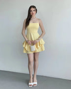 Pretty Spaghetti Straps Sleeveless A Line Ruffles Short-Mini Homecoming Dress