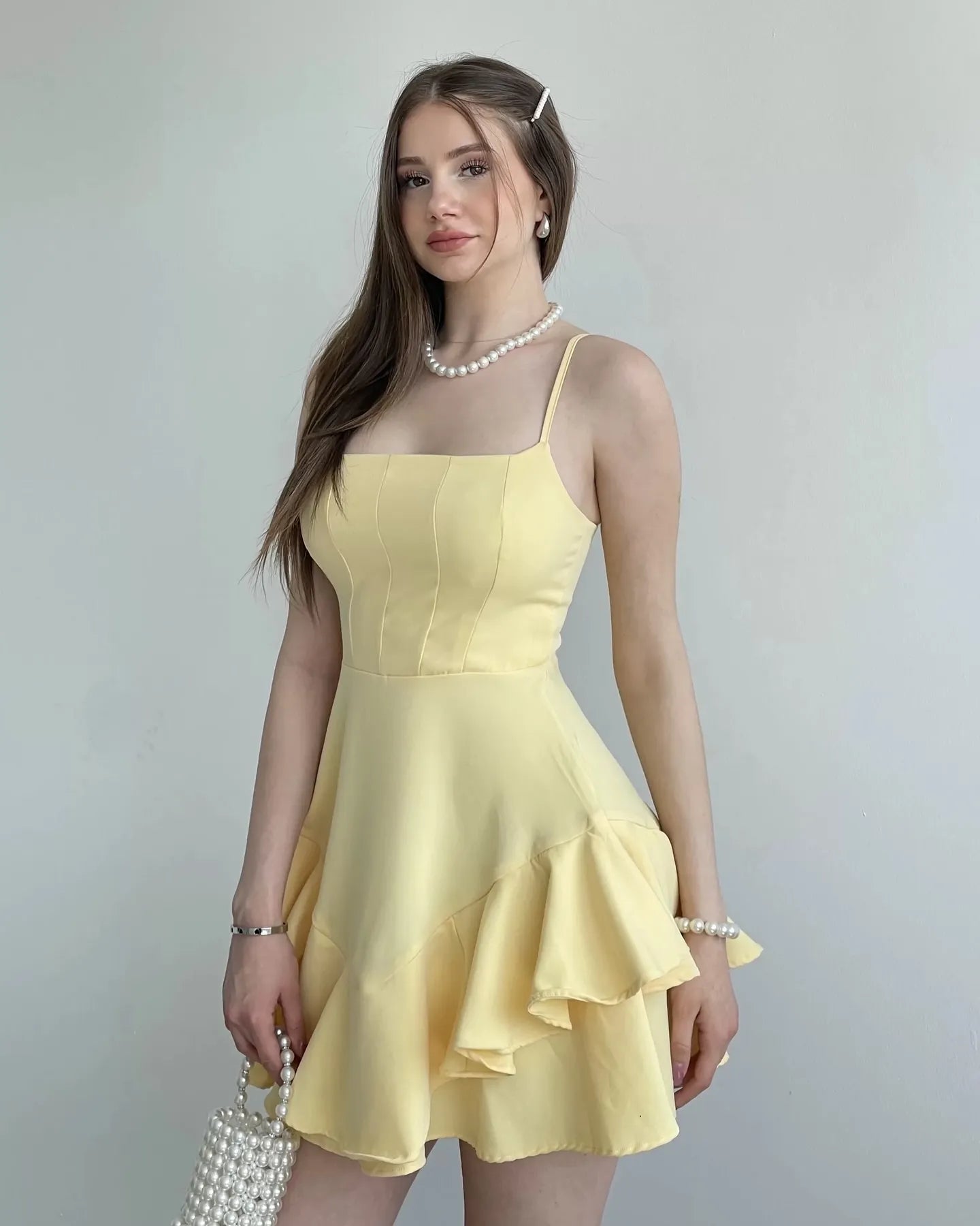 Pretty Spaghetti Straps Sleeveless A Line Ruffles Short-Mini Homecoming Dress