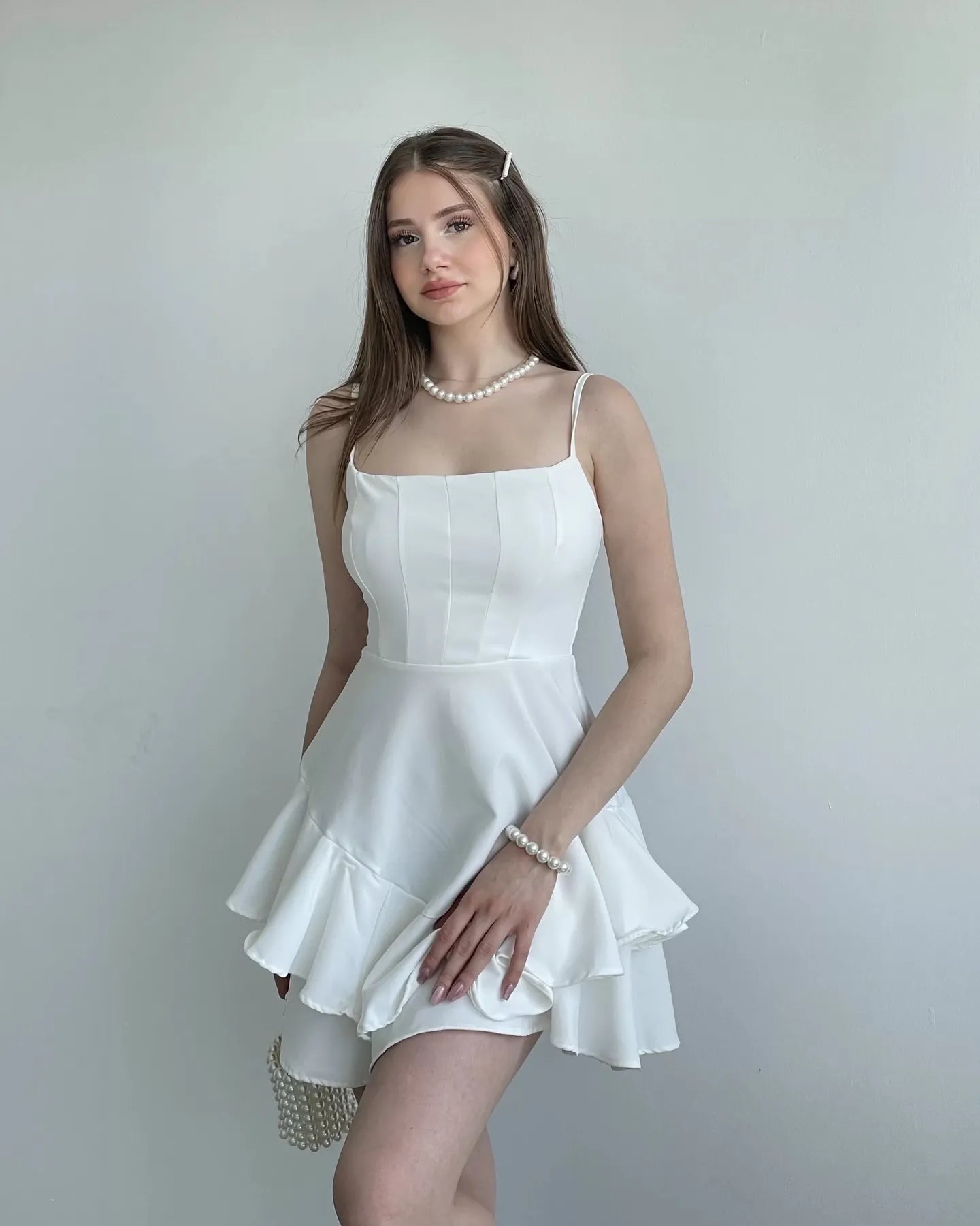 Pretty Spaghetti Straps Sleeveless A Line Ruffles Short-Mini Homecoming Dress