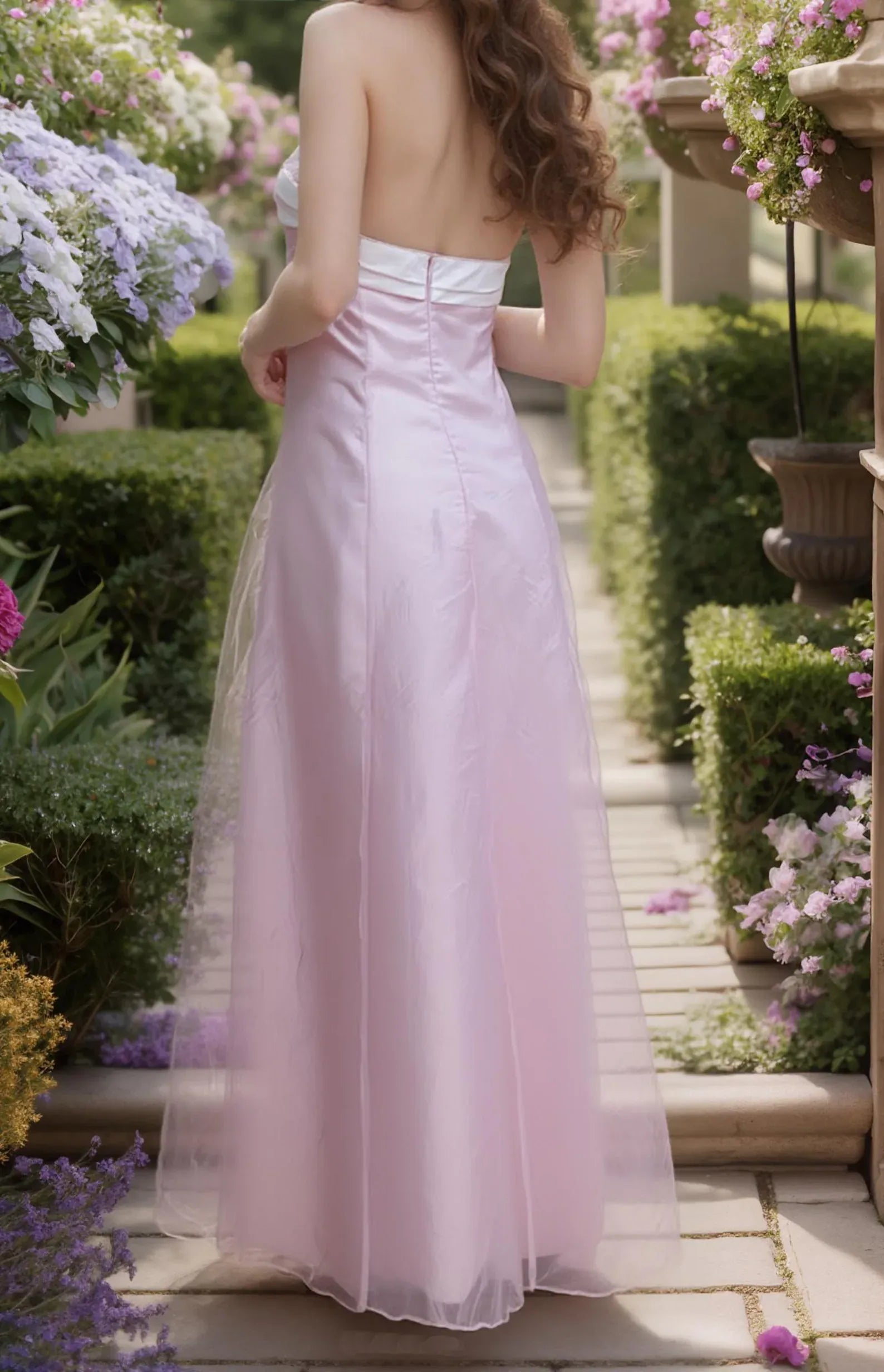 Strapless Pink Prom Dress With Embroidered Floral Motifs Floor Length Elegant Romance For Female Guests