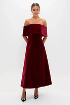 Pretty A-Line Off the Shoulder Cap Sleeve Ankle-Length Prom Dress