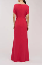 Radiant Mermaid Boat Neck Cape Sleeve Zipper Back Floor Length Evening Dress