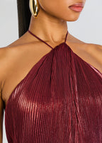 Radiant Sheath Halter Neck Sleeveless Open Back Floor Length Plus Size Evening Dress