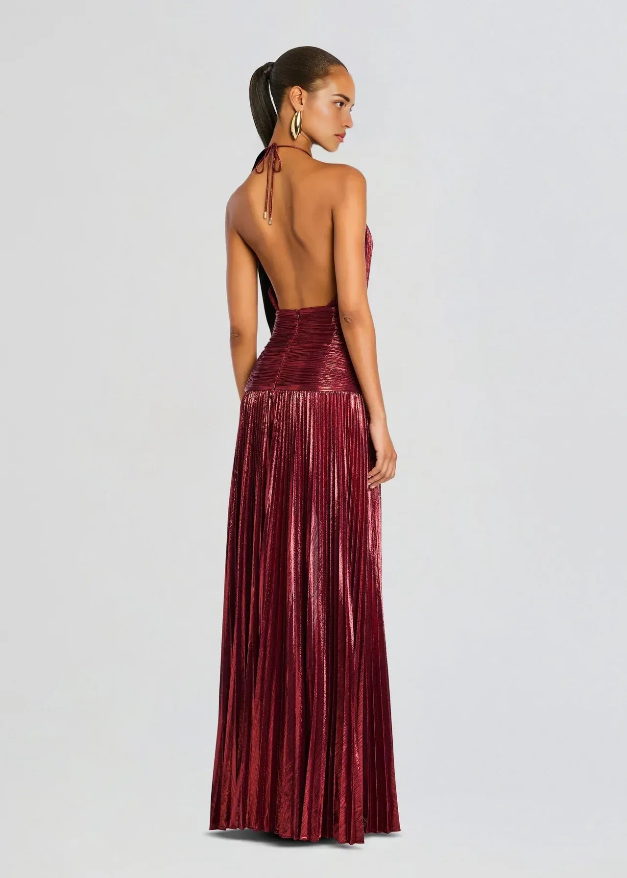 Radiant Sheath Halter Neck Sleeveless Open Back Floor Length Plus Size Evening Dress