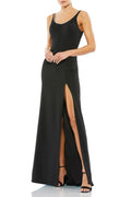 Radiant Sheath Scoop Neck Sleeveless Zipper Back Floor Length Evening Dress