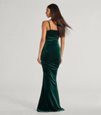 Radiant Trumpet Square Neck Spaghetti Strap Open Back Floor Length Prom Dress