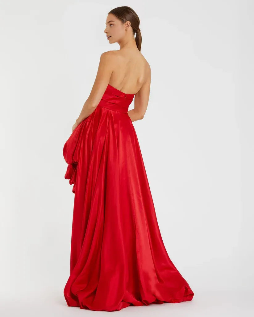 Fashion A-Line/Princess Strapless Sleeveless Zipper Up Sweep/Brush Train Prom Dress