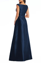 Refined A Line V Neck Cap Sleeve Zipper Back Floor Length Evening Dress