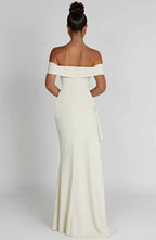 Refined Mermaid Off Shoulder Sleeveless Zipper Back Train Floor Length For Ladies Evening Dress