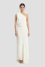 Refined Sheath One-Shoulder Sleeveless Cross Back Floor Length Female Prom Dress