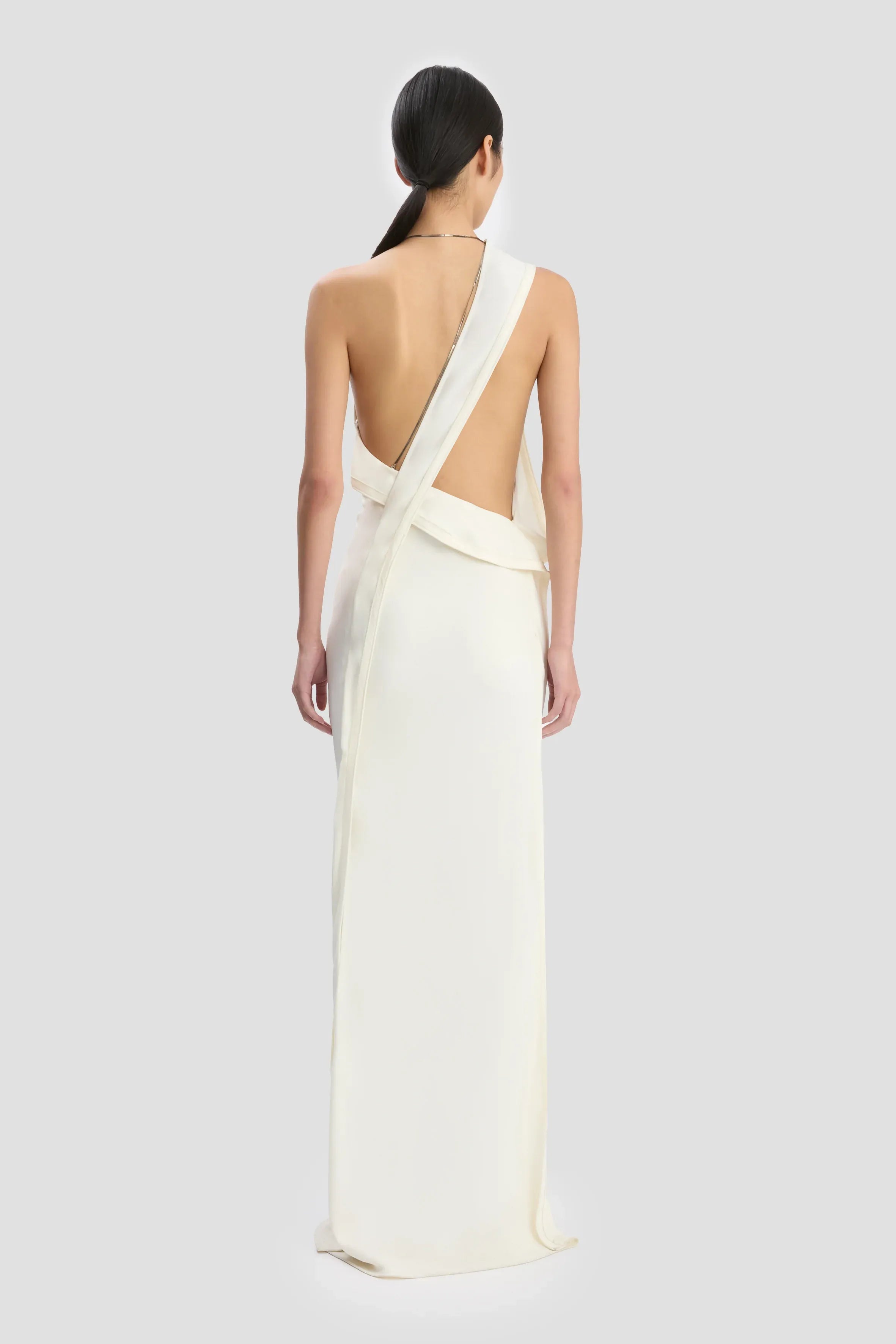 Refined Sheath One-Shoulder Sleeveless Cross Back Floor Length Female Prom Dress