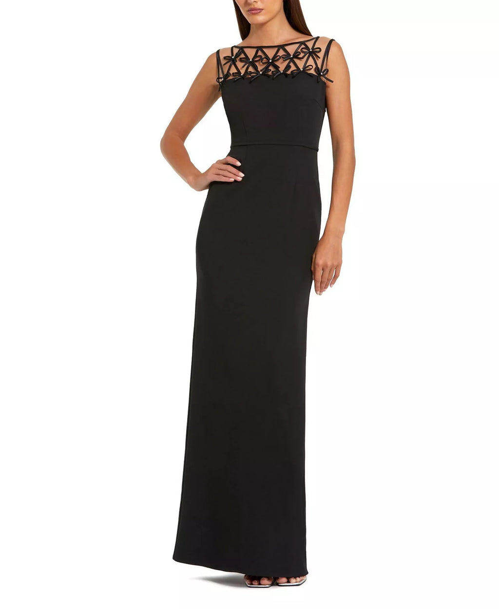 Refined Sheath Scoop Neck Ornate Cutout Back Floor Length For Adults Prom Dress