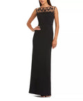 Refined Sheath Scoop Neck Ornate Cutout Back Floor Length For Adults Prom Dress