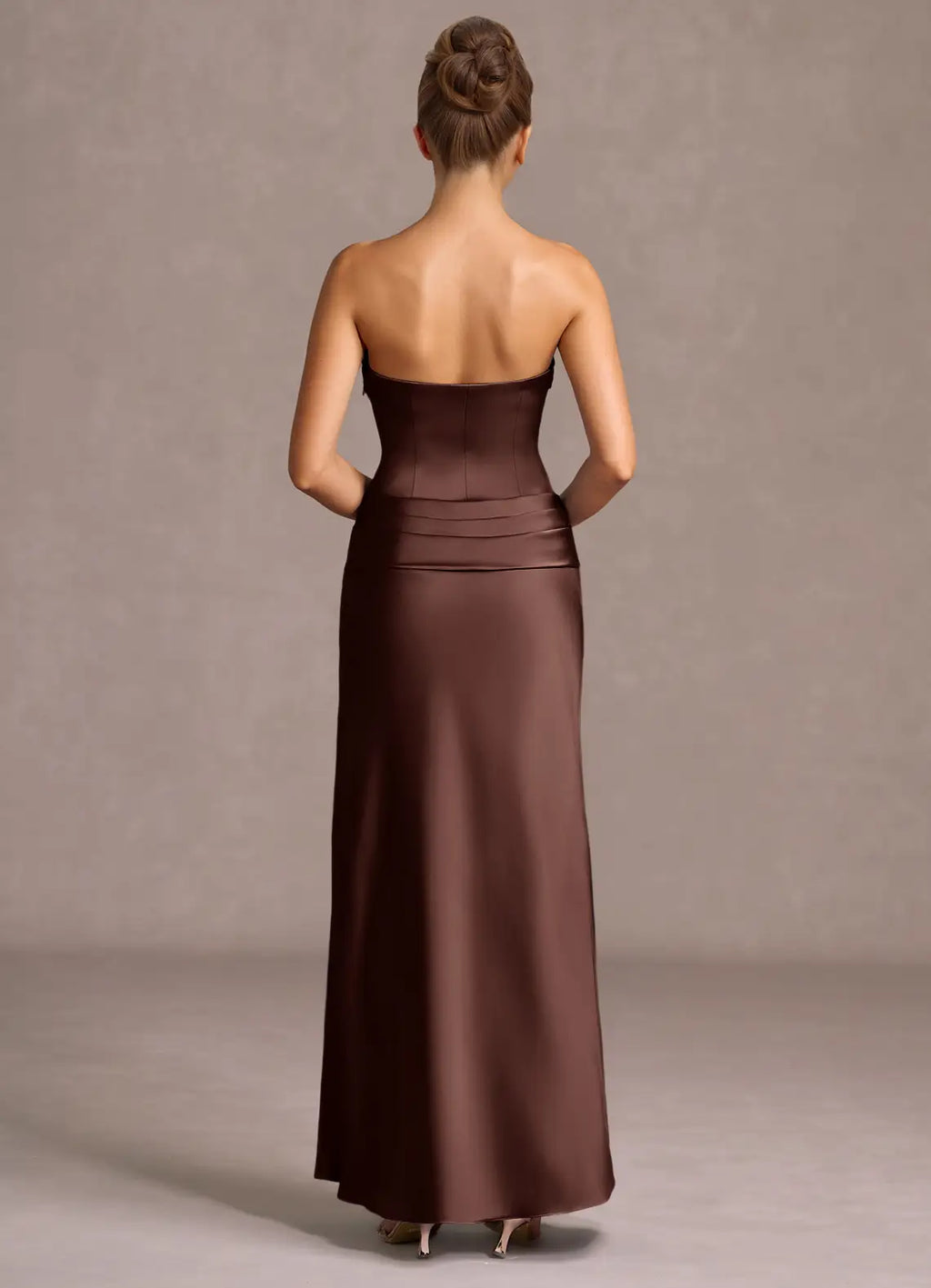 Refined Sheath Strapless Sleeveless Open Back Floor Length Hot sale Prom Dress