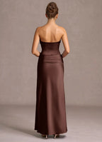 Refined Sheath Strapless Sleeveless Open Back Floor Length Hot sale Prom Dress