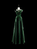 Regal A-Line Off Shoulder Sleeveless Lace-Up Back Floor-Length Gala Evening Dress