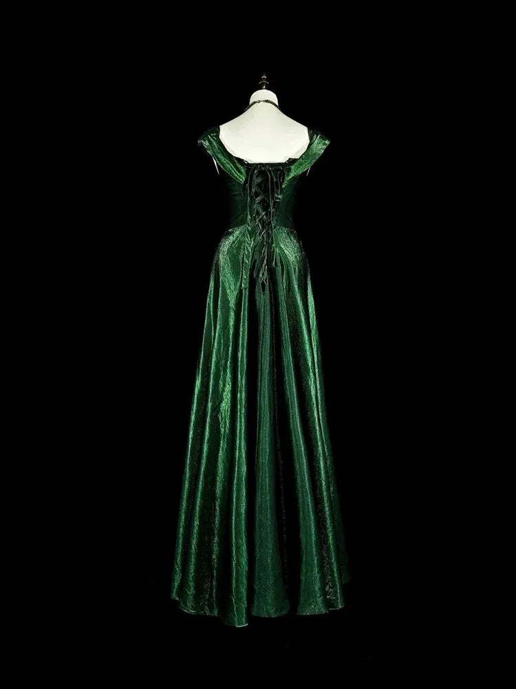 Regal A-Line Off Shoulder Sleeveless Lace-Up Back Floor-Length Gala Evening Dress