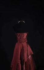 Regal A-Line Strapless Asymmetrical Layered Floor-Length Evening Gown