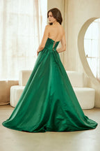 Regal Ball Gown Sweetheart Strapless Lace Up Back Floor Length Prom Dress