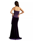 Regal Mermaid Strapless Bow Accent Open Back Floor Length For Adults Prom Dress