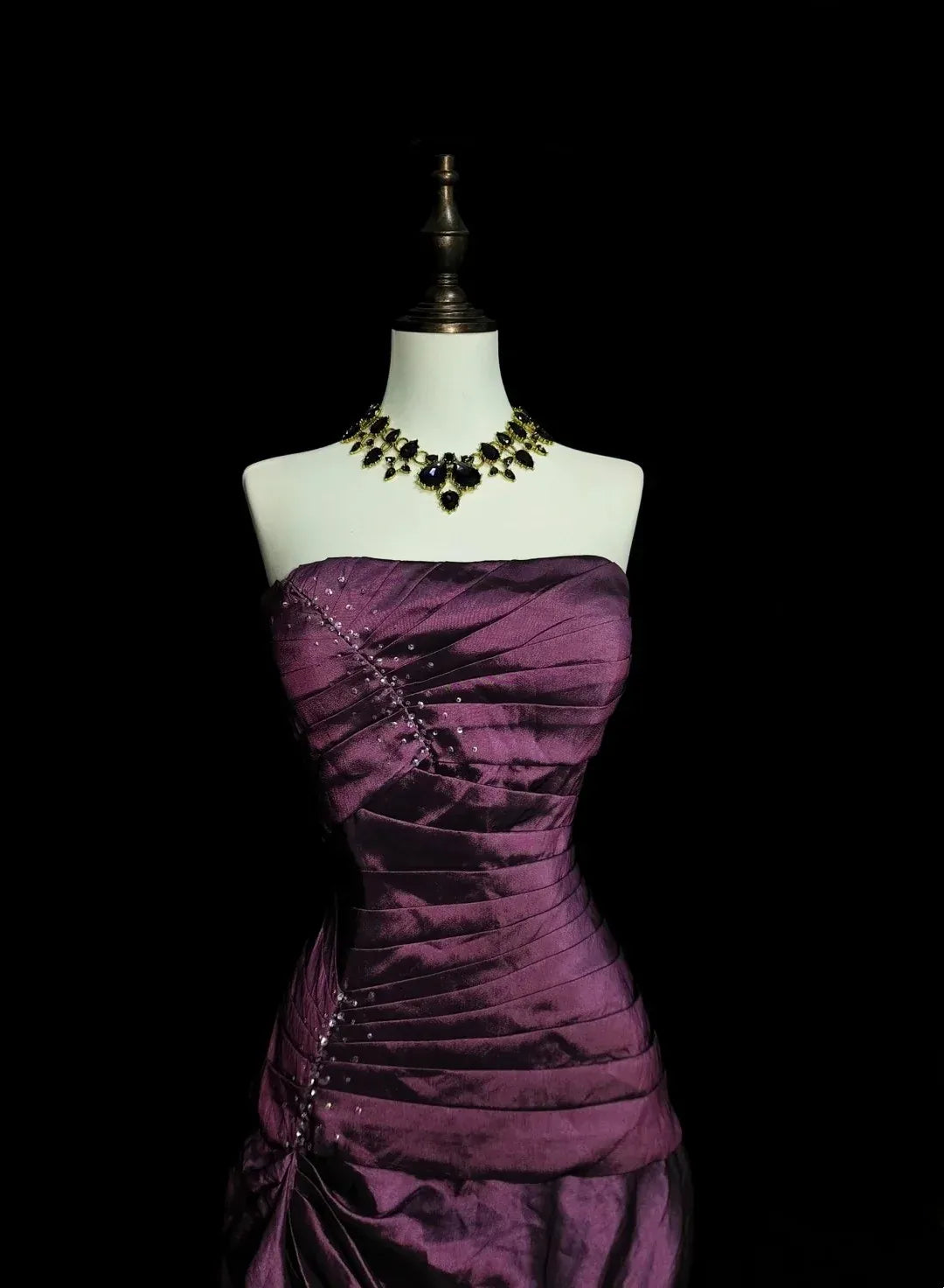 Regal Mermaid Strapless Sleeveless Zip Back Floor-Length Banquet Dress