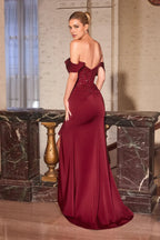 Regal Mermaid Sweetheart Off the Shoulder Open Back Floor Length Prom Dress