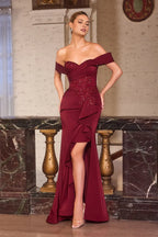 Regal Mermaid Sweetheart Off the Shoulder Open Back Floor Length Prom Dress