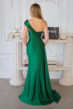 Regal Mermaid Sweetheart One-Shoulder Open Back Floor Length Prom Dress