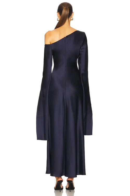 Robe de soirée longue fourreau asymétrique à manches spectaculaires Regal